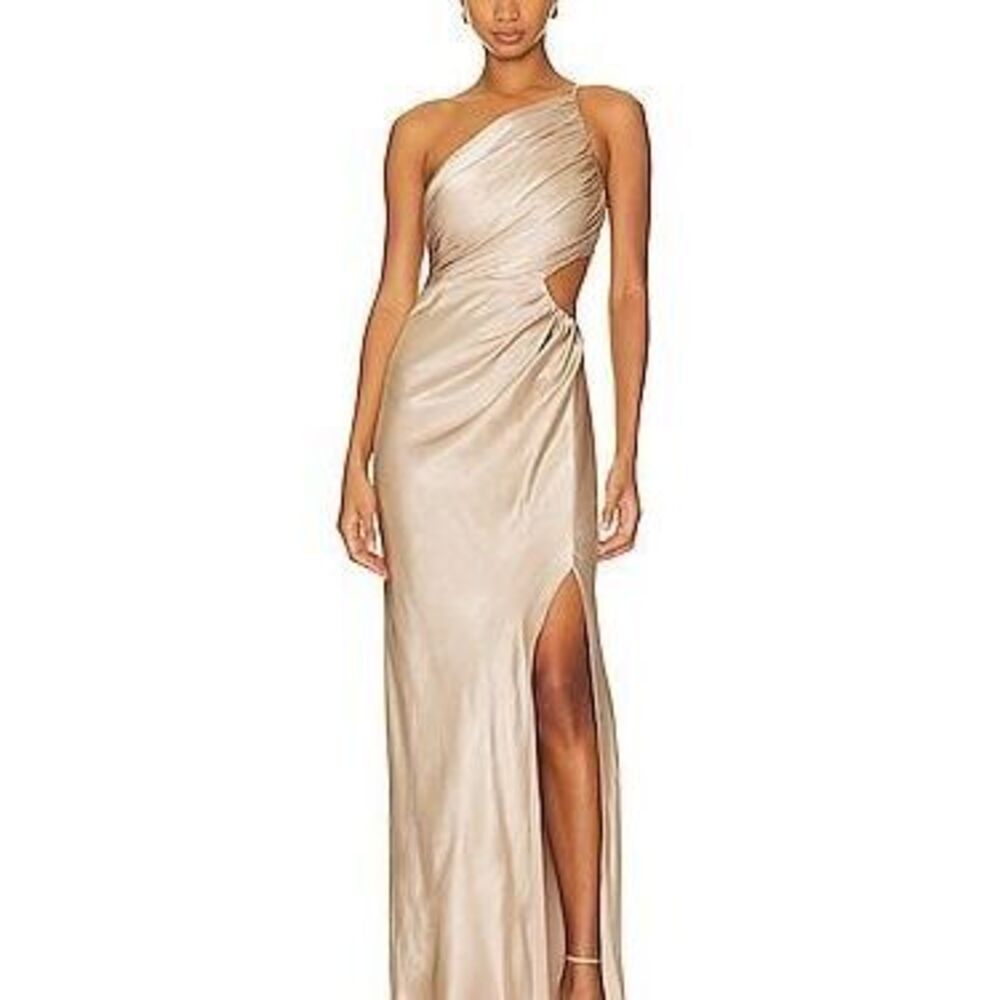 La Lune Asymmetrical Gathered Maxi Dress